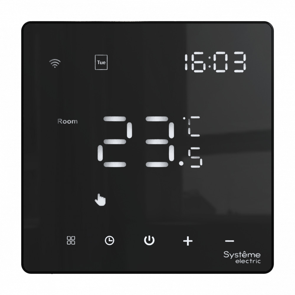 Термостат программируемый с Wi-Fi для электрического теплого пола, 16 А, моноблочный Systeme Electric ArtGallery GAL001038