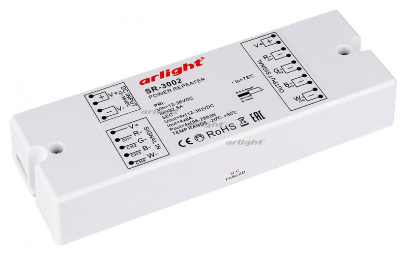 RGB-усилитель Arlight SR-3002 (12-24V, 384-768W, 4CH) 014528