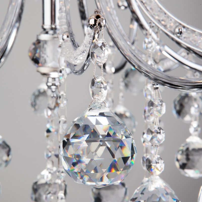 Подвесная люстра Eurosvet 10096/8 хром/прозрачный хрусталь Strotskis