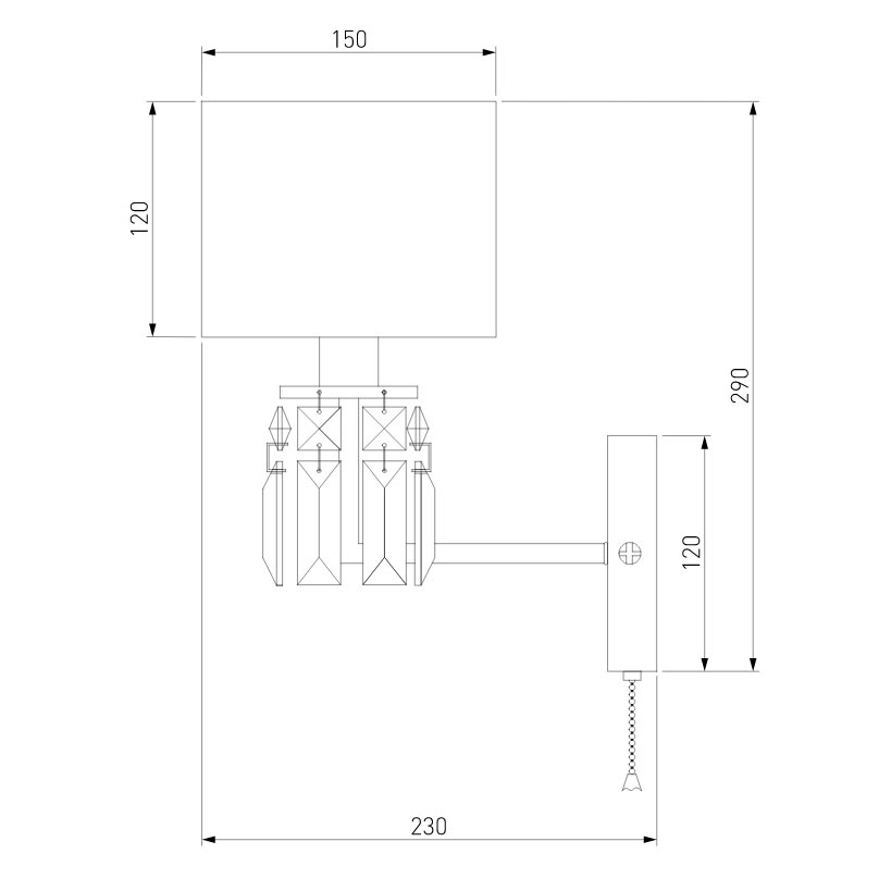 Бра Eurosvet Zaffiro 10129/1 золото/прозрачный хрусталь Strotskis (10099/1)