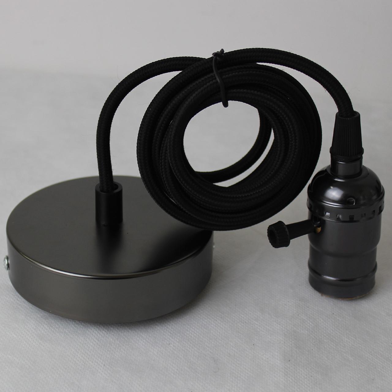 Ретро патрон с подвесом E27 Черный Sun Lumen 056-717