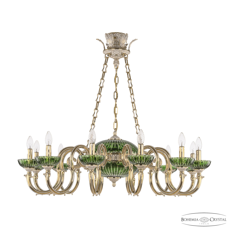 Подвесная люстра Bohemia Ivele Crystal Verona 72003P/12/300 GW P Clear-Green/H-1K Y8