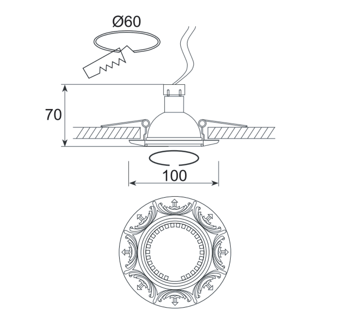 Встраиваемый светильник Donolux N1555 N1553-Chrome