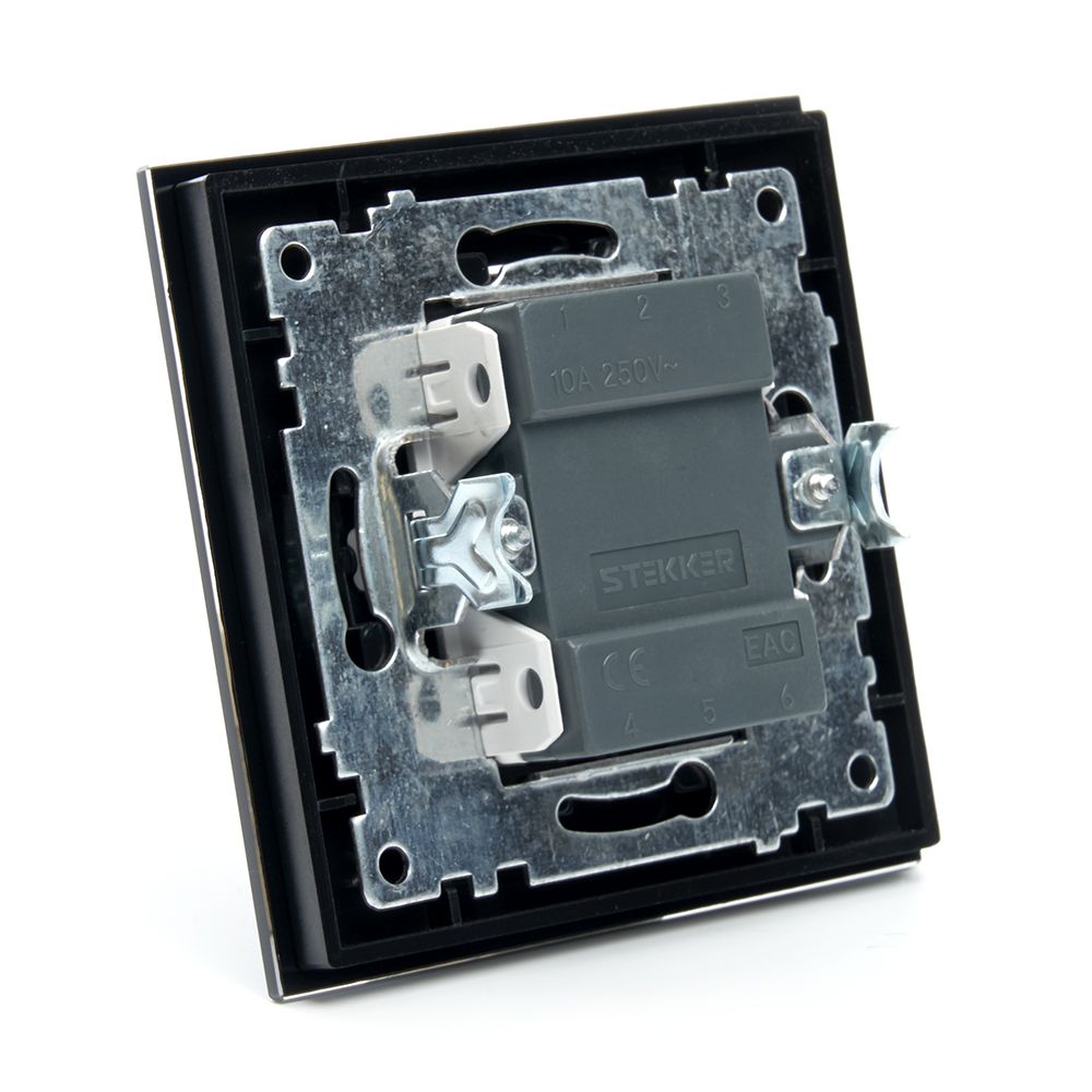 Выключатель 2-клавишный c индикатором Stekker Катрин 39504