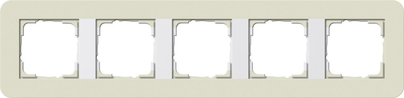 Рамка 5-постовая Gira E3 песочный/белый глянцевый 0215417