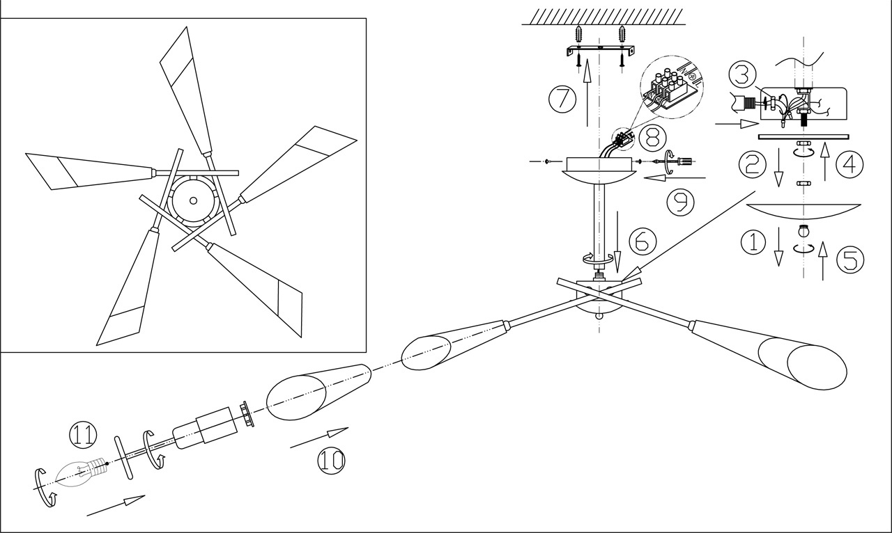 Потолочная люстра Odeon Light Evans 2464/5C