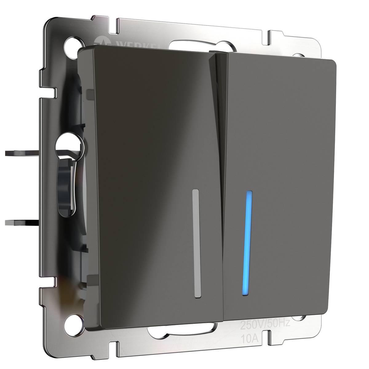 Набор клавиш Werkel для выключателя трехклавишного Графит рифленый WL04-SW-3G-CP 4690389145957