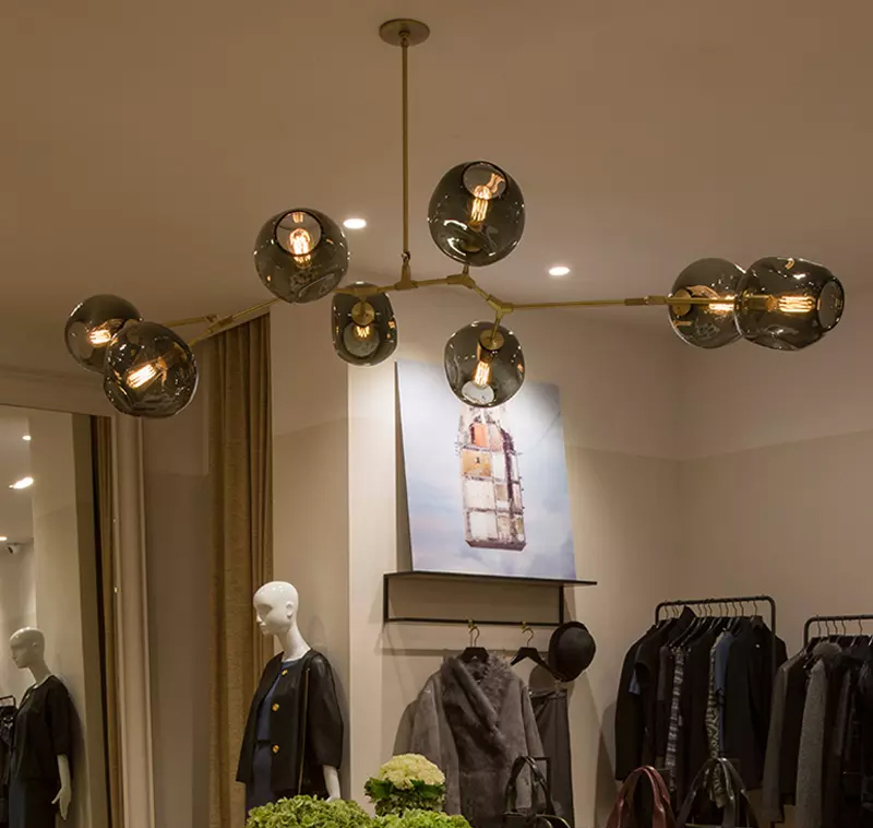 Люстра на штанге DeLight Collection Bubble 7058/8 gold/smoky