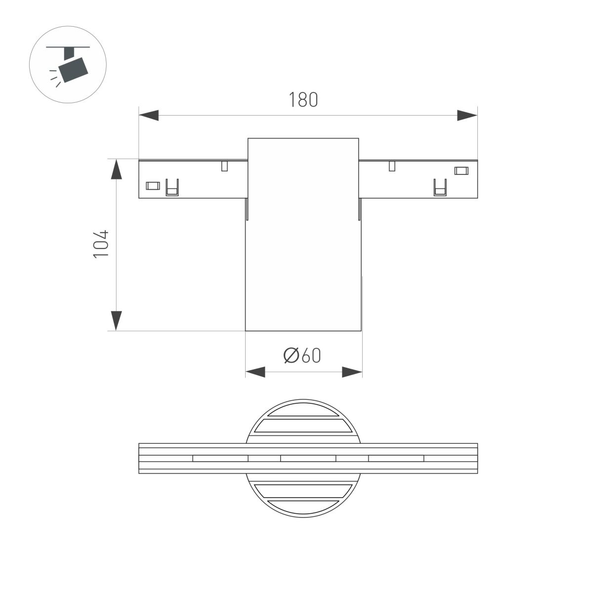 Трековый магнитный светильник Arlight MAG-ORIENT-AXIO-R60-15W Warm3000 (WH, 24 deg, 48V) (IP20 Металл) 059258