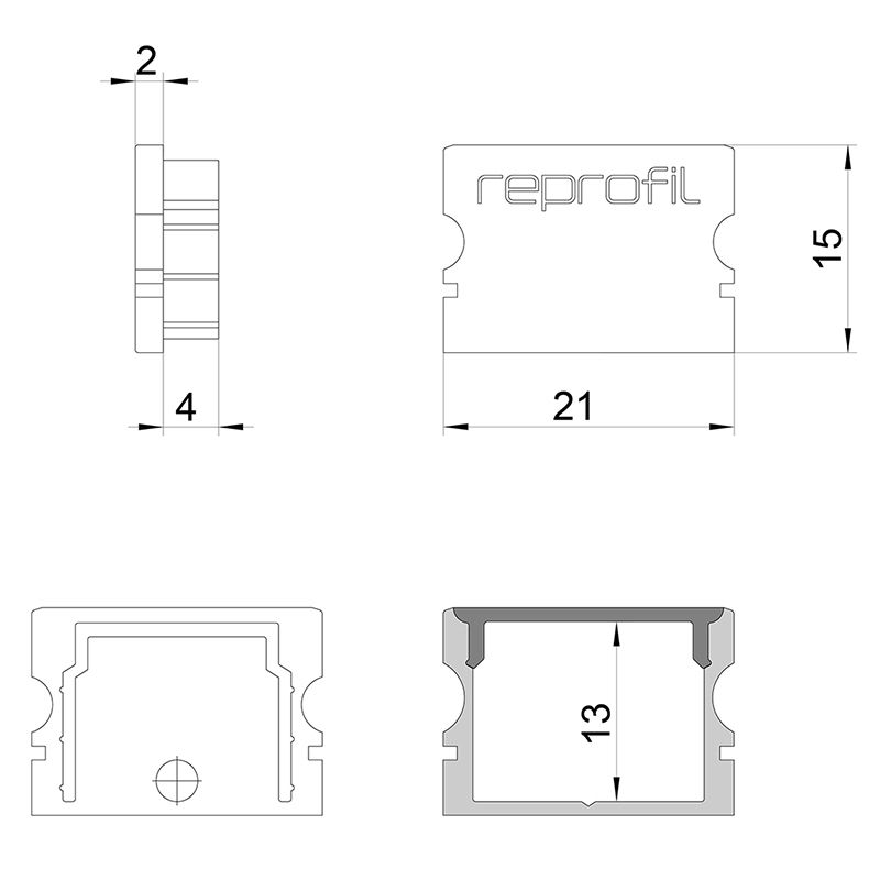 Торцевая заглушка (2 шт.) Deko-Light P-AU-02-15 978071