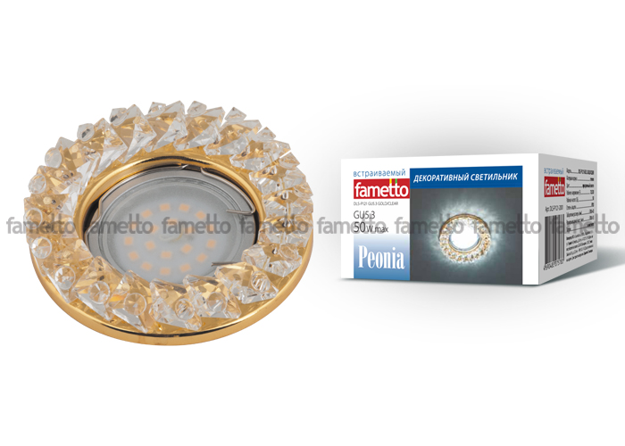 Встраиваемый светильник Fametto Peonia DLS-P121 GU5.3 GOLD/CLEAR
