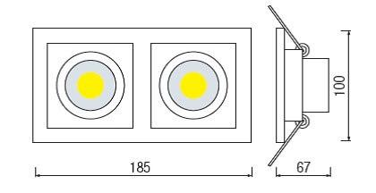 Встраиваемый светодиодный светильник Horoz 2X8W 6400K белый 016-023-0016 (HL6722L) HRZ00000266
