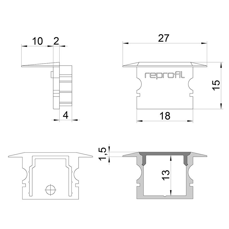 Торцевая заглушка (2 шт.) Deko-Light P-ET-02-12 978140