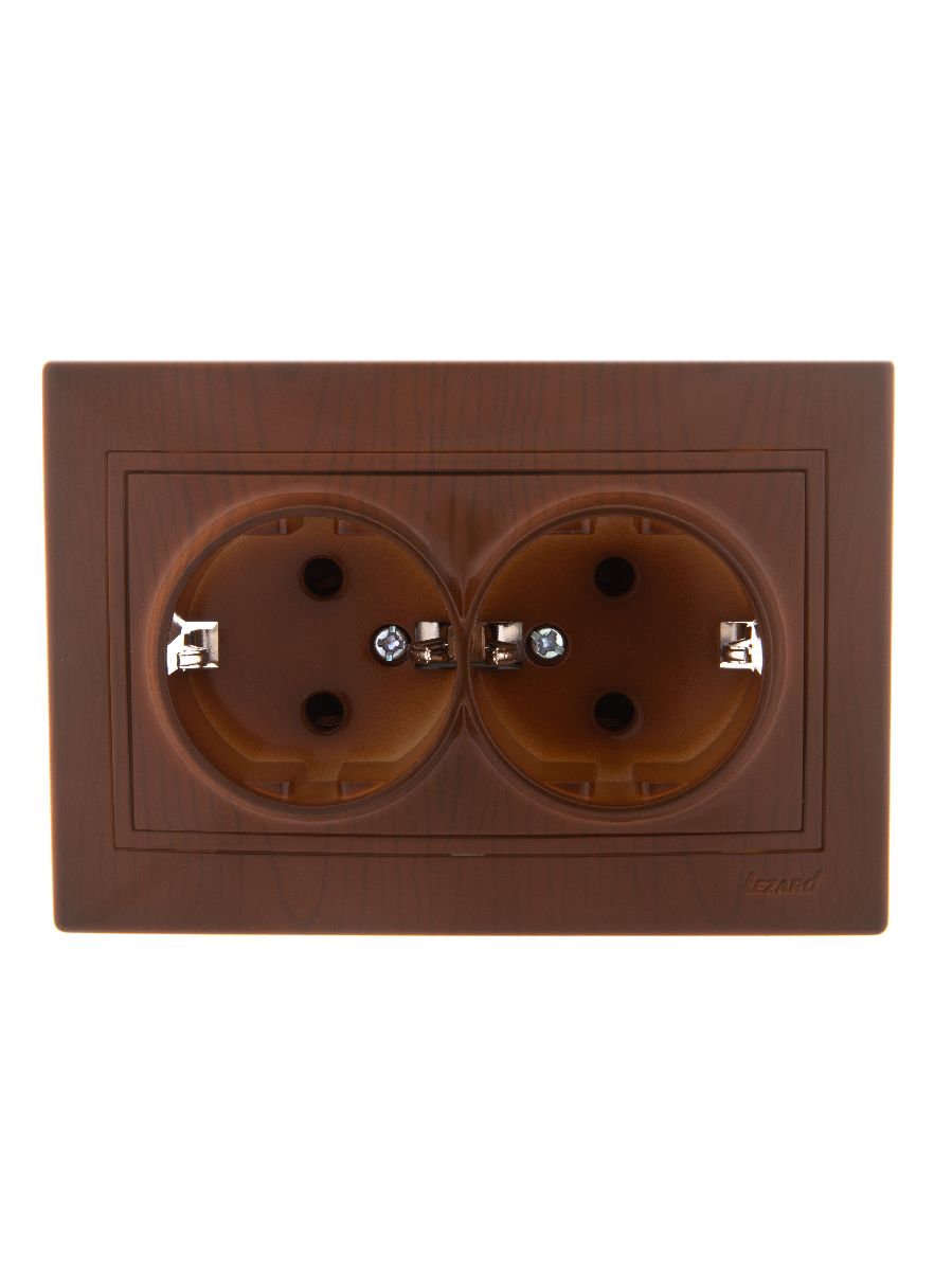 Розетка двойная с/з Lezard Mira 701-0801-127