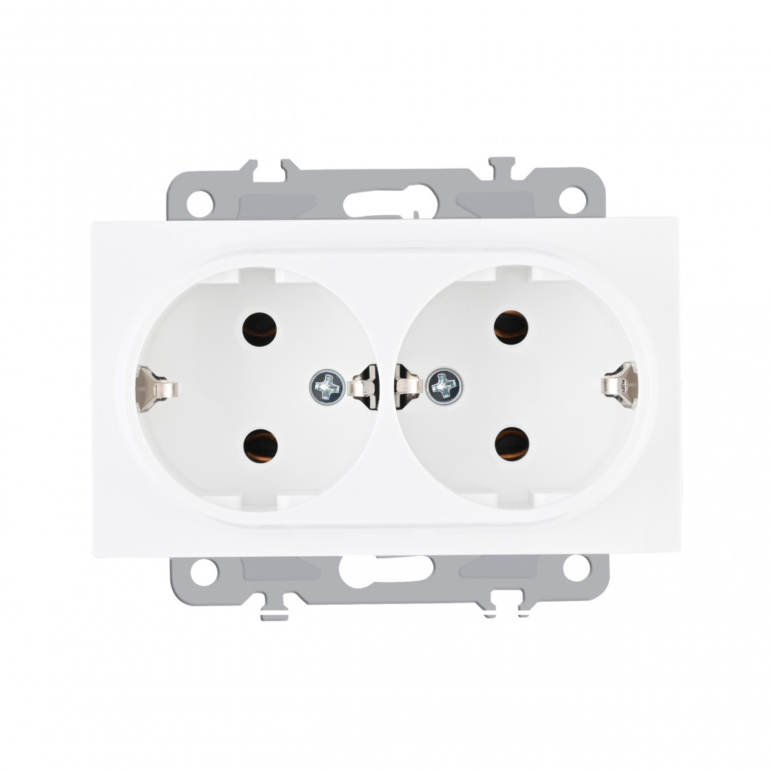 Розетка двойная с заземлением Arte Milano 206.40-2.white