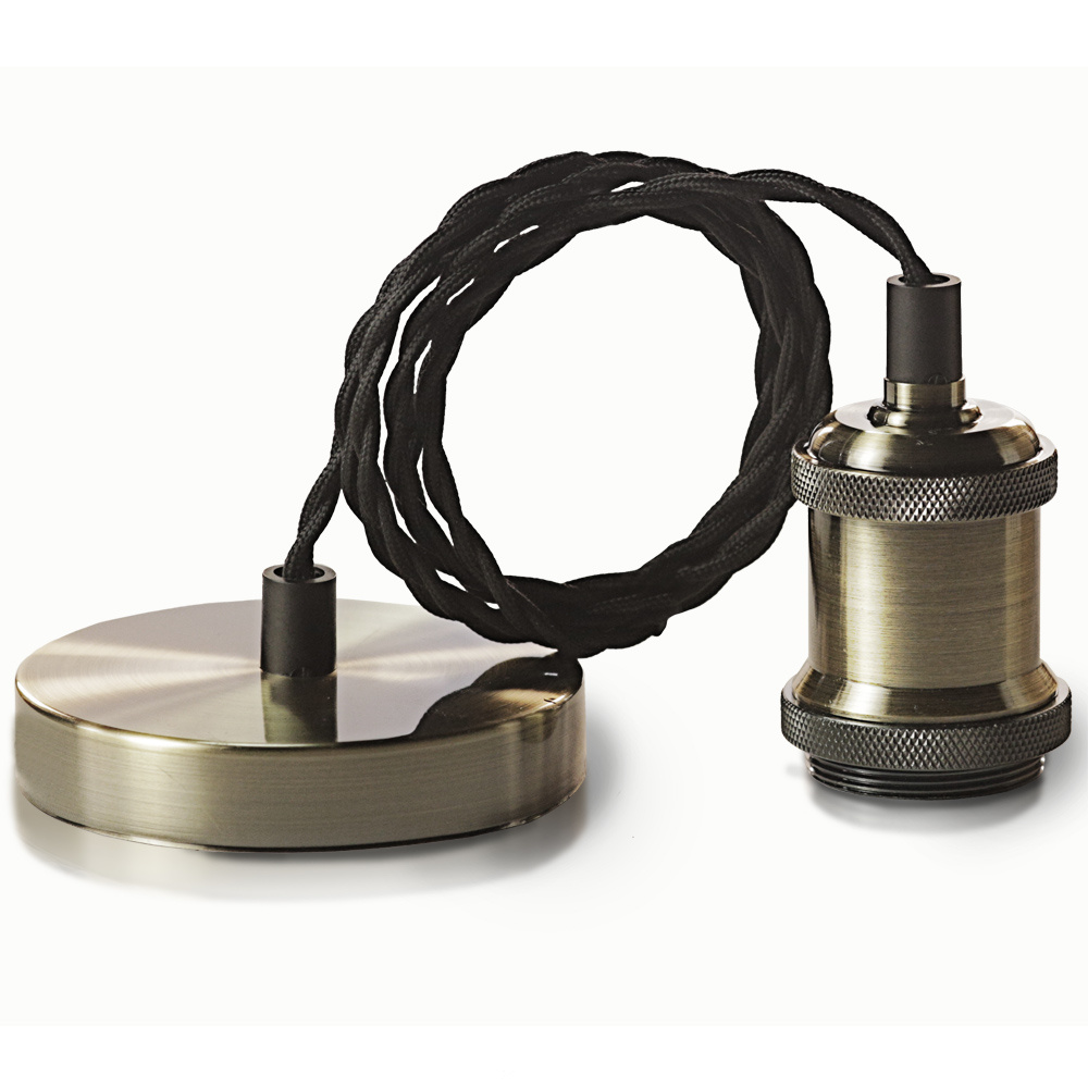 Ретро патрон с подвесом E27 Черный Sun Lumen 058-254