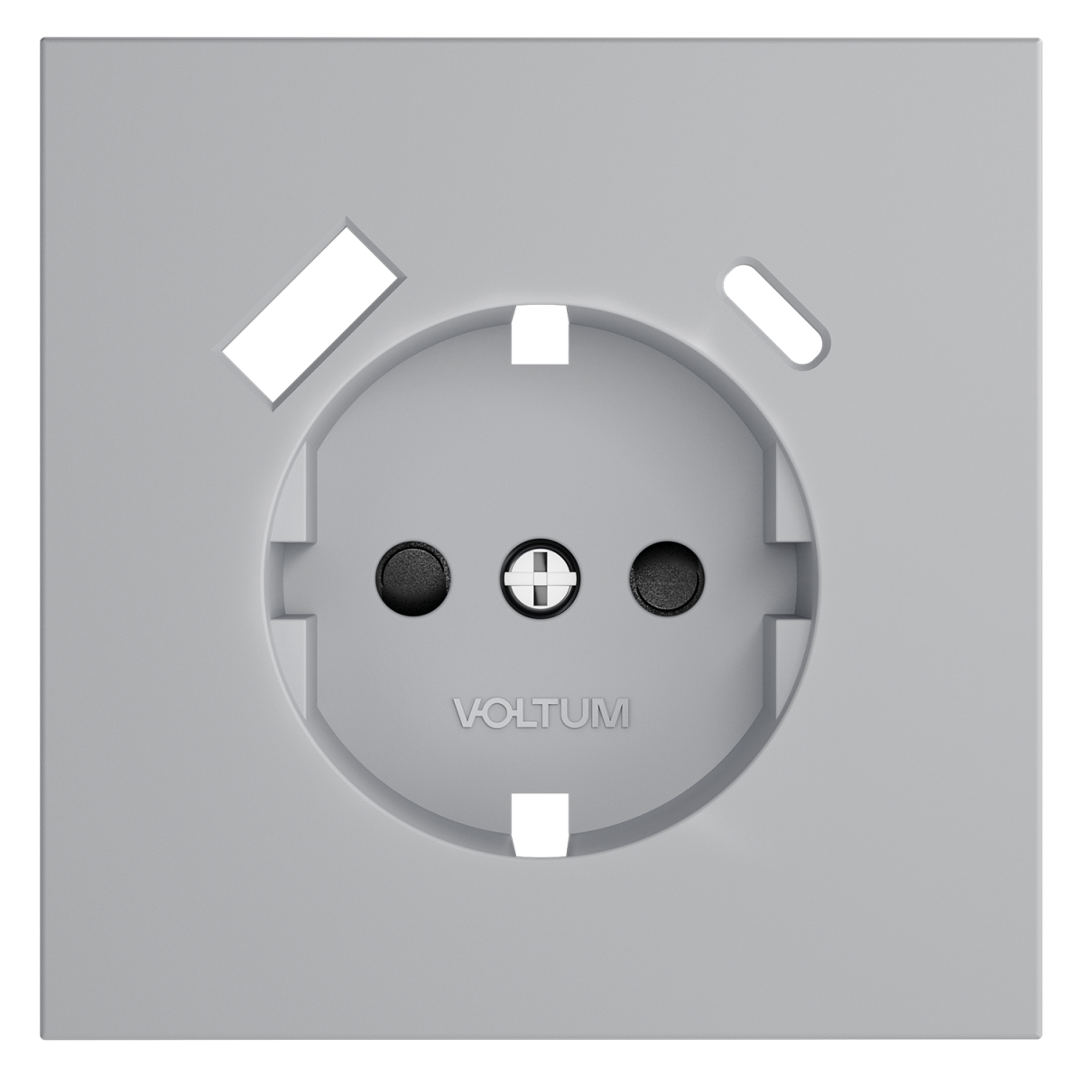 Накладка для розетки с заземлением и защитными шторками, с USB A+C Voltum S70 (серый) VLS001016