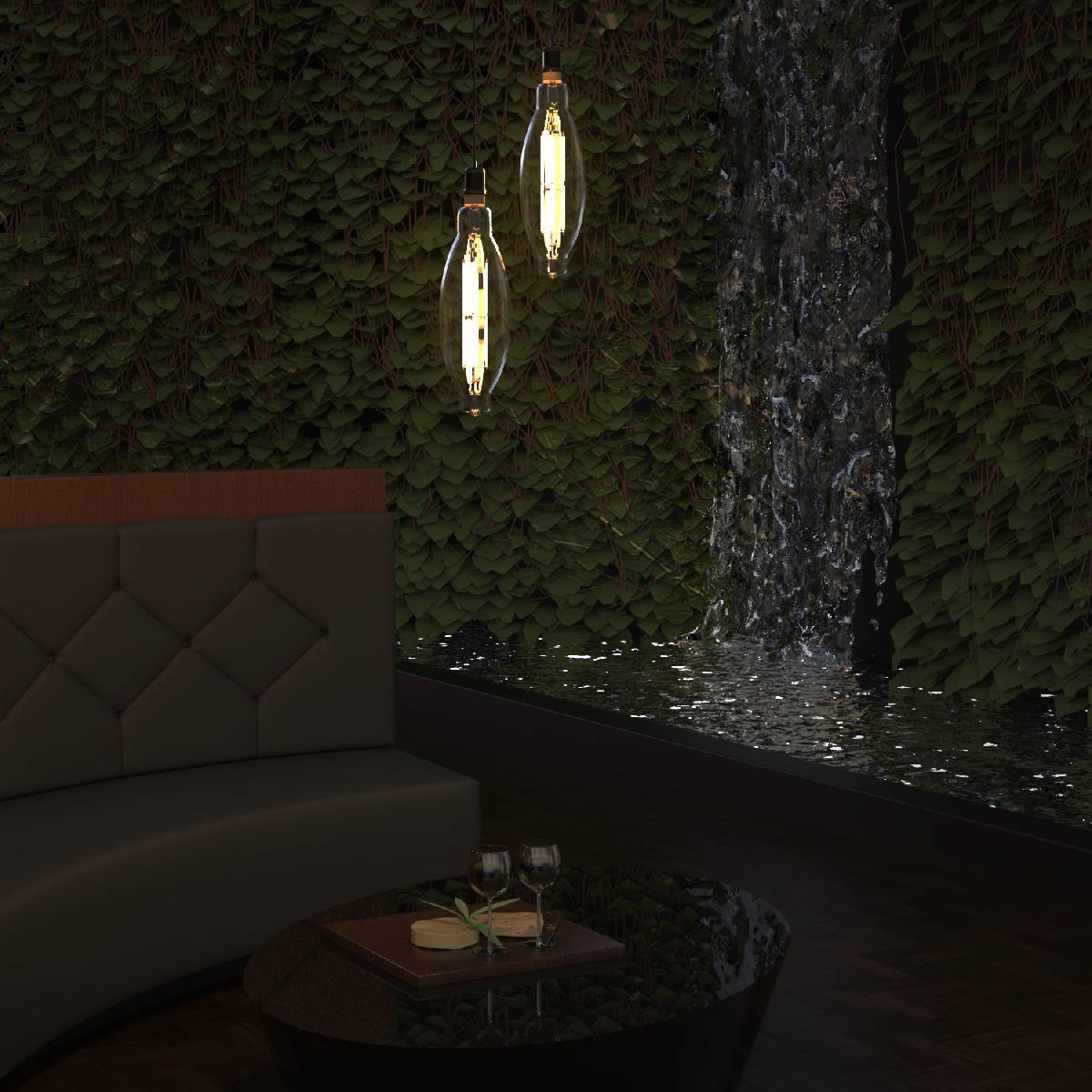 Лампа светодиодная филаментная Gauss E27 8W 2400K золотая 155802008