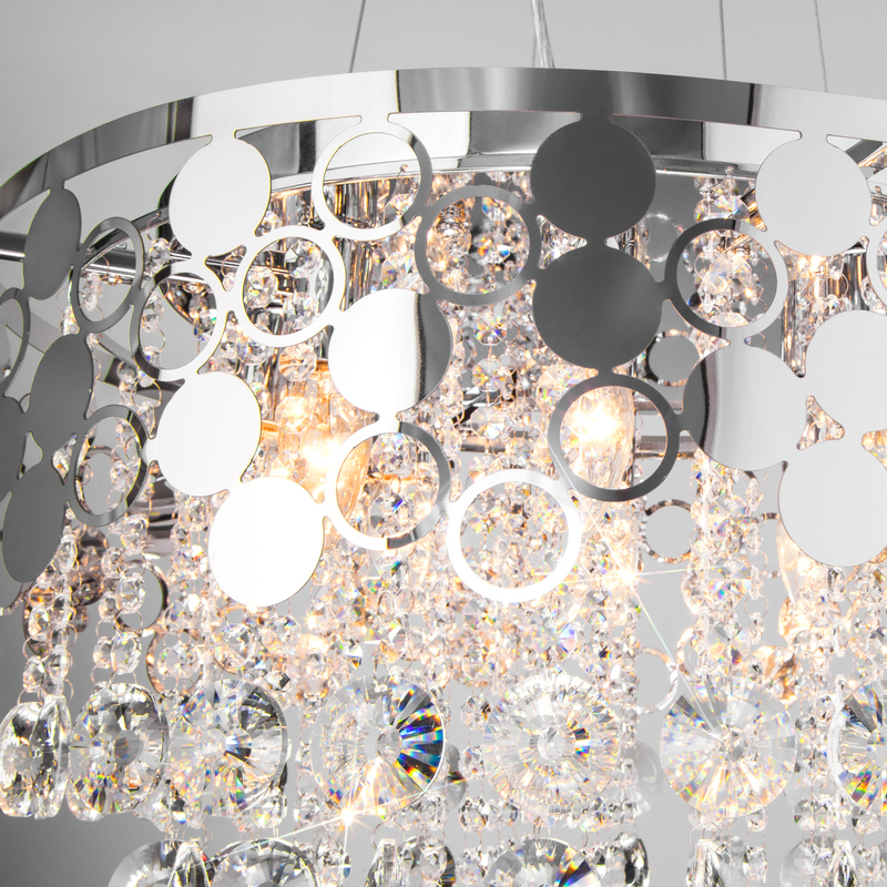 Подвесная люстра Eurosvet Lianna 10114/8 хром/прозрачный хрусталь Strotskis