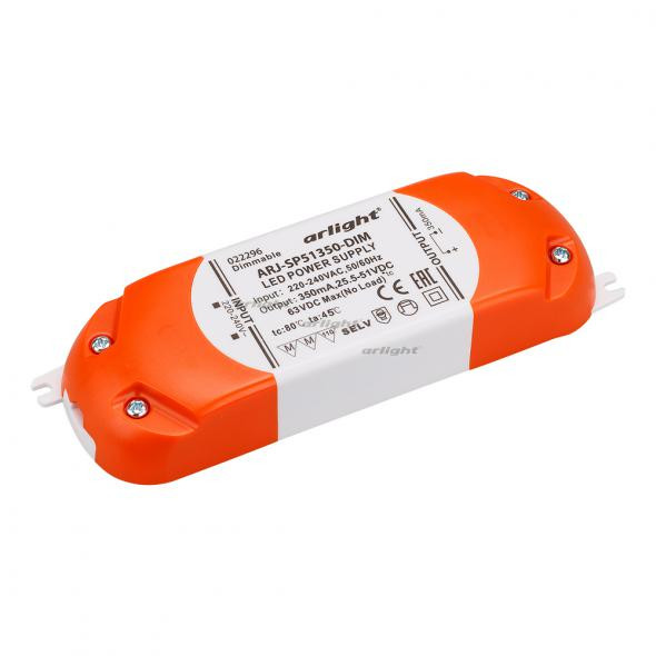 Блок питания Arlight ARJ-SP51350-DIM (18W, 350mA, PFC, Triac) 022296