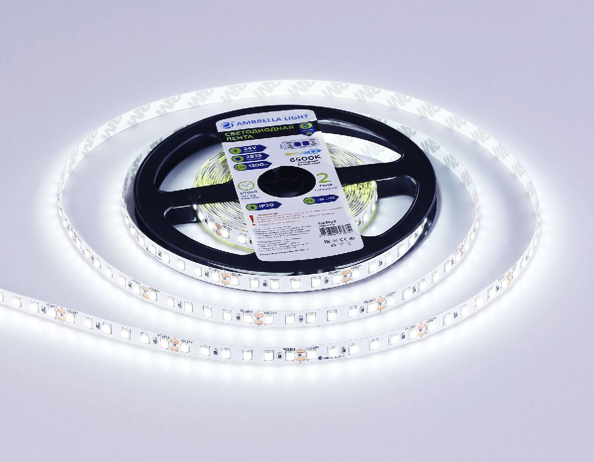 Светодиодная лента Ambrella Light LED Strip 24В 2835 10Вт/м 6500K 5м IP20 GS3103