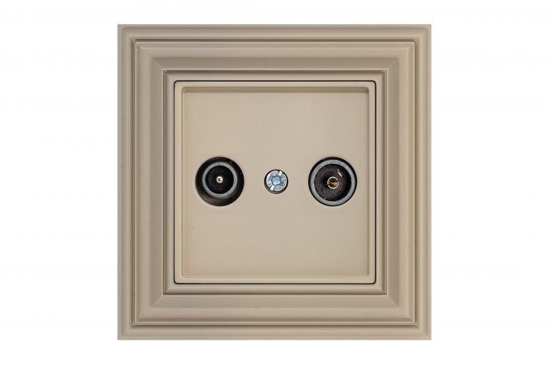 Розетка радиоточка + ТВ проходная Liregus Retro 29-130