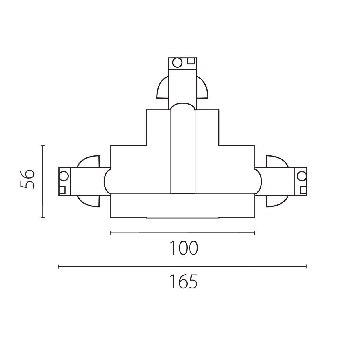 Соединение тройное правое перекидное встраиваемое с подводом питания к шинопроводу 5030xx-R Quattro Lightstar 503137-RPSR