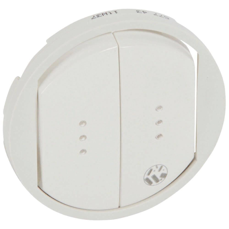 Клавиша Legrand Celiane выключателя двухклавишного с подсветкой антибактериальная белая 067743