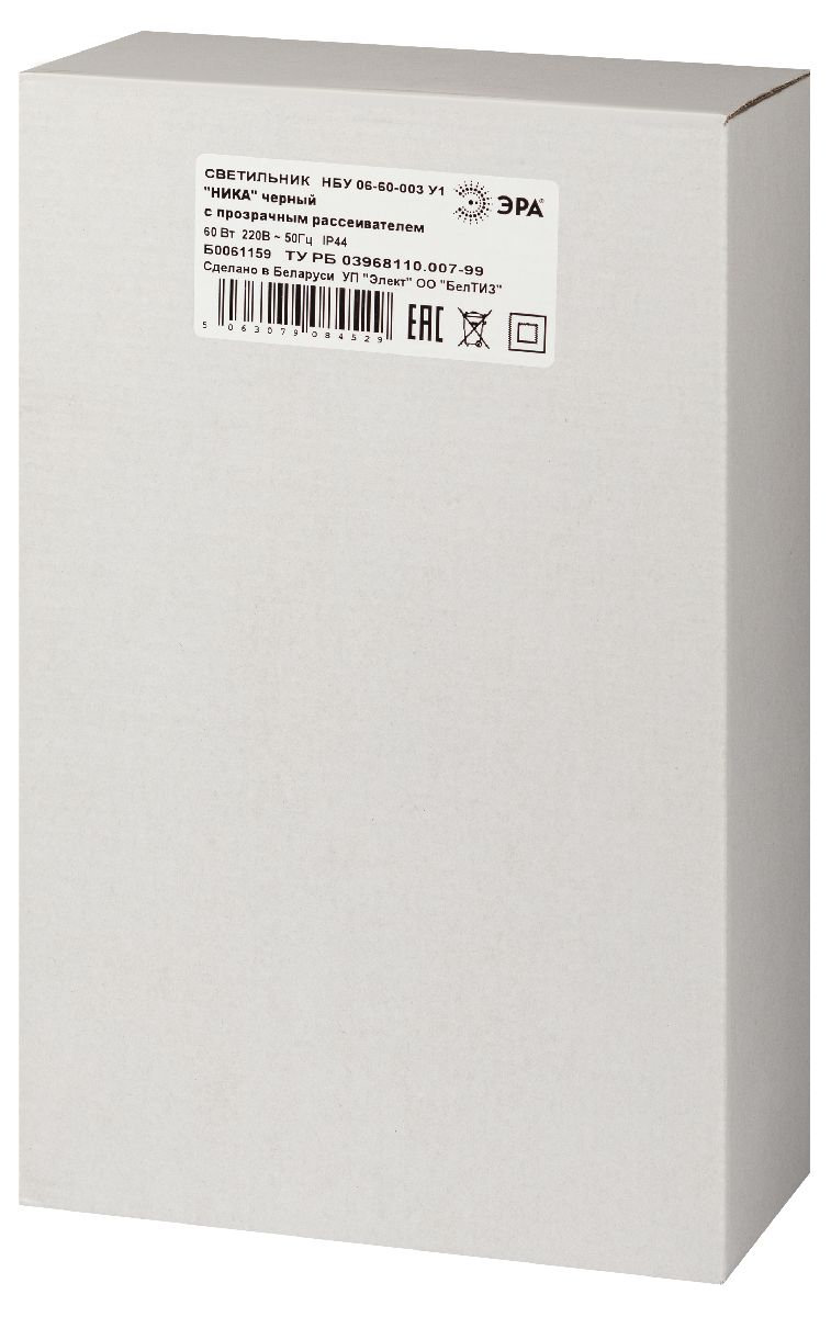 Садово-парковый светильник Эра НБУ 06-60-003 У1 черный прозр. Б0061159