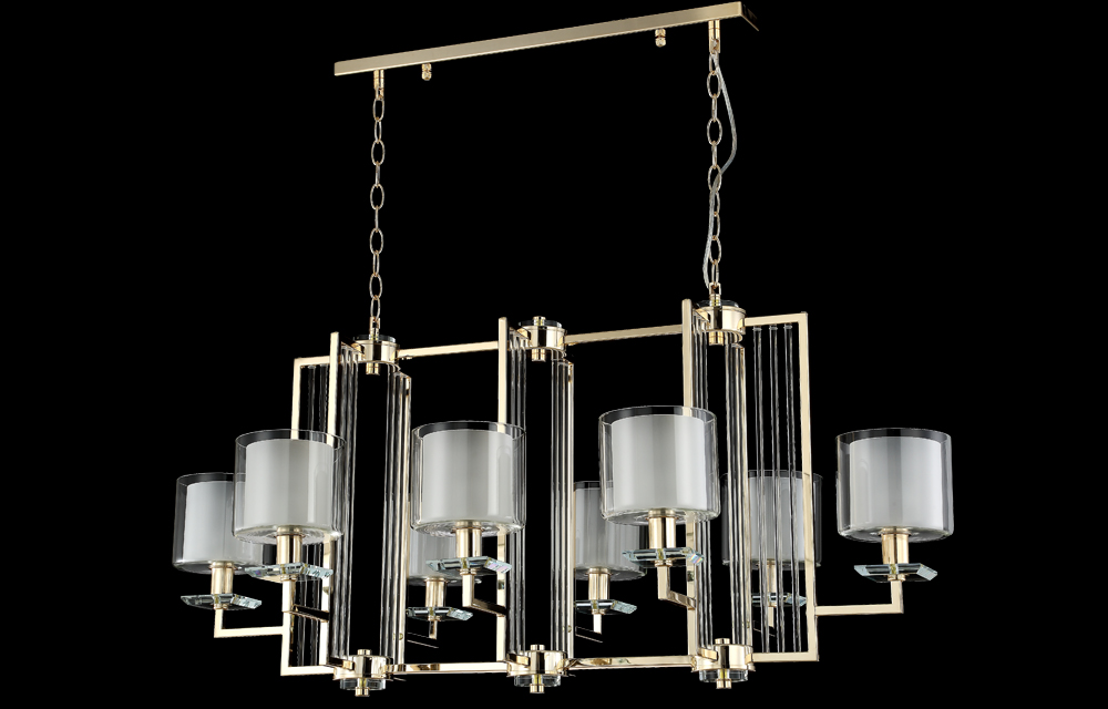 Подвесная люстра Crystal Lux Nicolas NICOLAS SP8 L1000 GOLD/WHITE