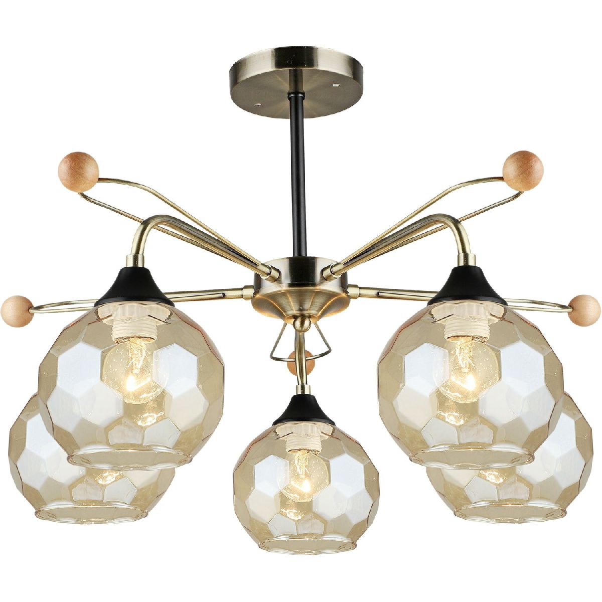 Люстра на штанге Reluce 02018-0.3-05 AB+BK