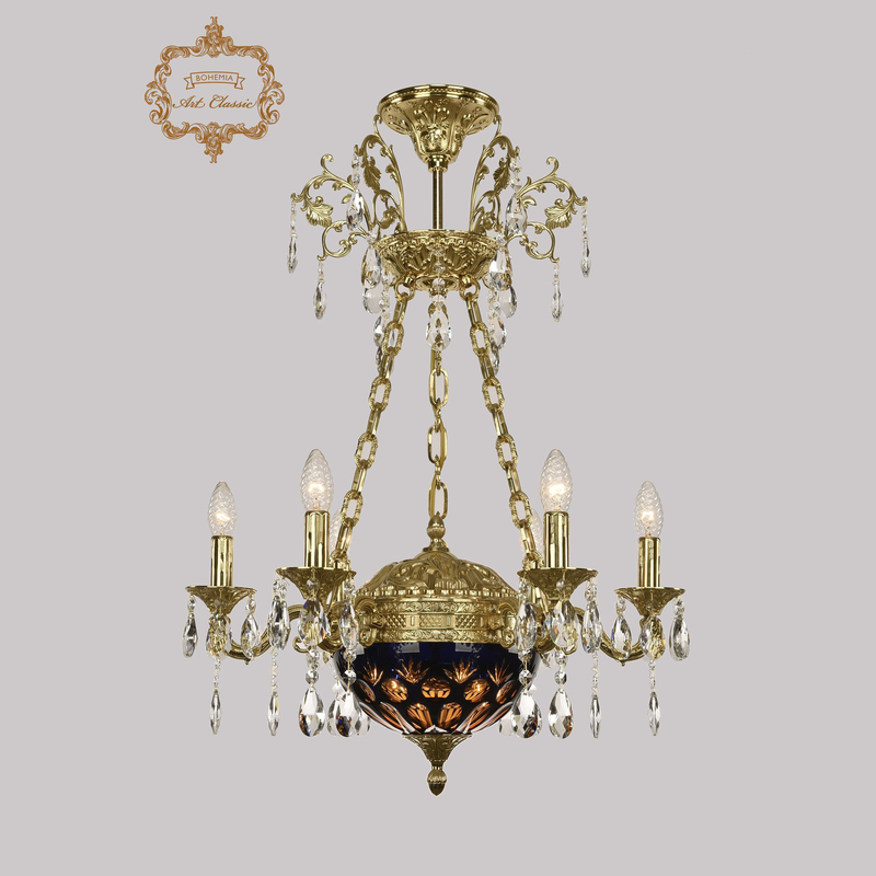 Подвесная люстра Art Classic 31.51.6.CK125SP.250SP.G.Sp.Amber.Blue.1E