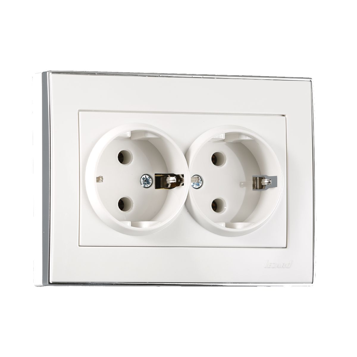 Розетка двойная с/з Lezard Rain 703-0225-127