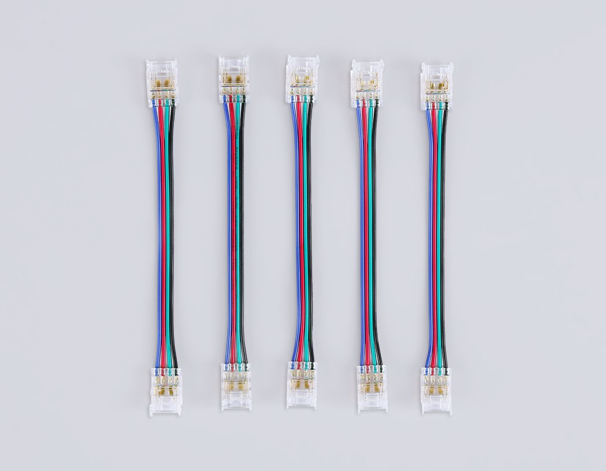 Соединитель гибкий двухсторонний Ambrella Light Illumination COB RGB 12/24V для лент 10mm (4 конт.) (5шт. в комплекте) GS7921