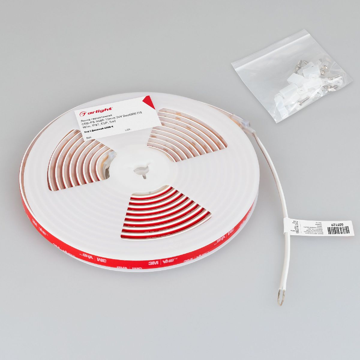 Светодиодная лента герметичная Arlight COB-PS-X480-12mm 24V Day4000 (15 W/m, IP67, CSP, 5m) 037129