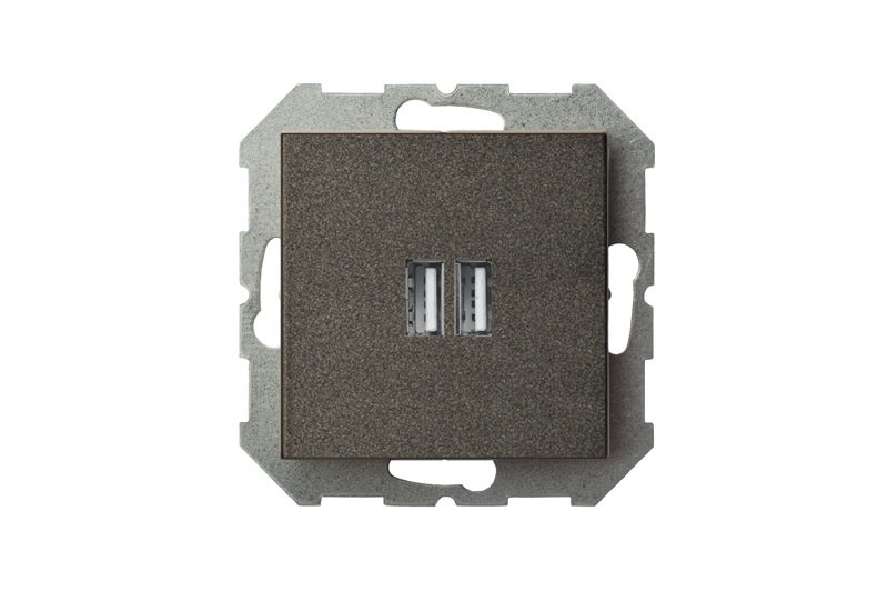 Розетка USB двойная для зарядки умная 5V(3,4А) Liregus Epsilon 28-1136