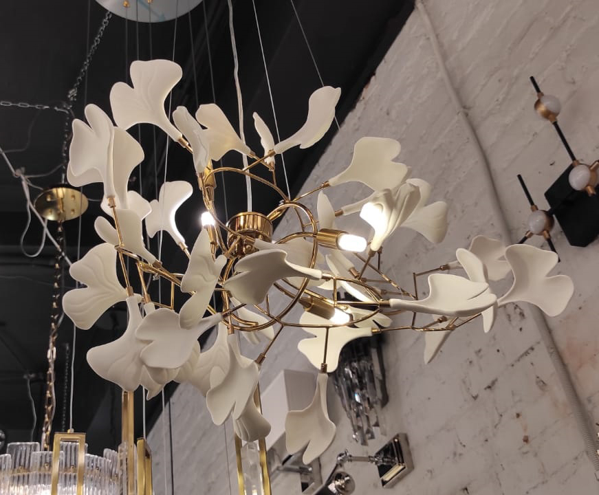 Подвесная люстра флористика Delight Collection 10881P/L600 gold/white