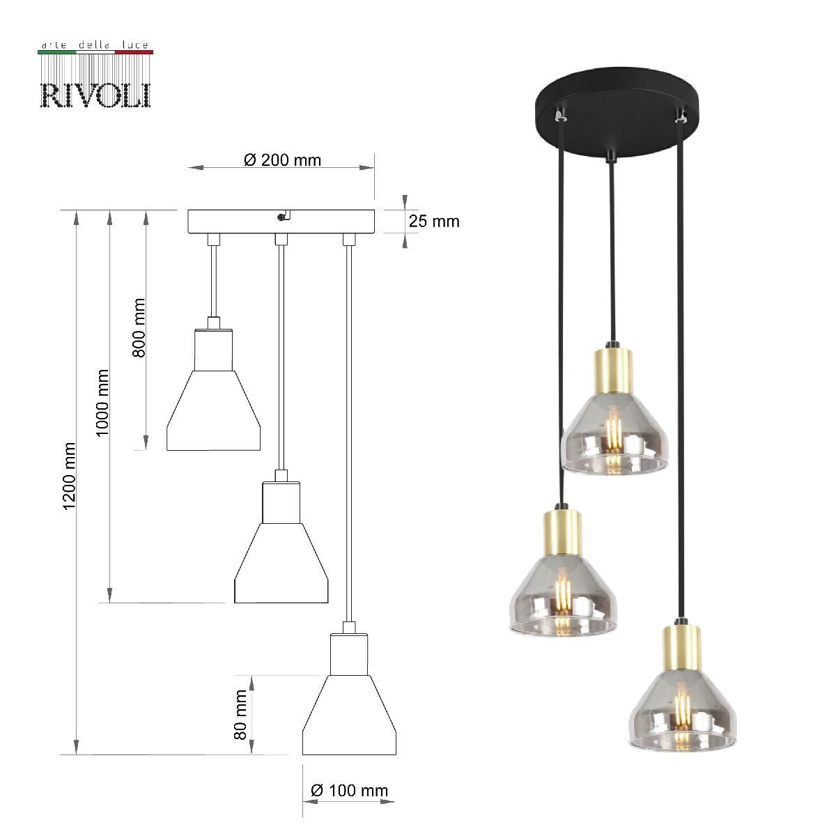 Подвесной светильник Rivoli Kassandra 3118-203 Б0054677