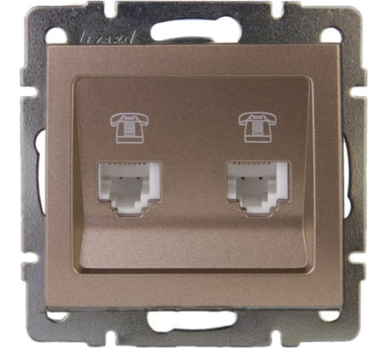 Розетка телефонная двойная евро Lezard Rain 703-3188-138