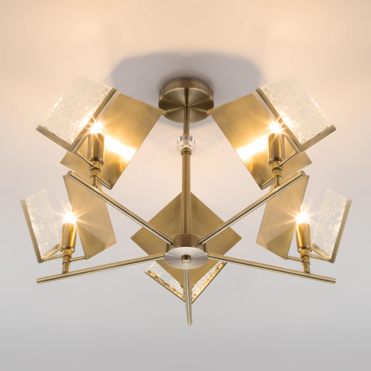 Потолочная люстра Eurosvet Rombo 60110/5 античная бронза