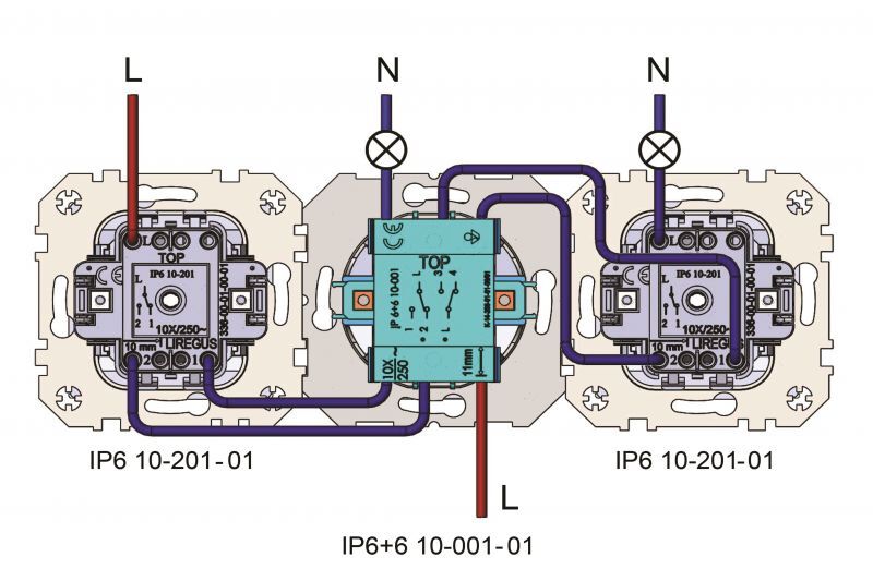 Переключатель двухклавишный Liregus Epsilon 28-010