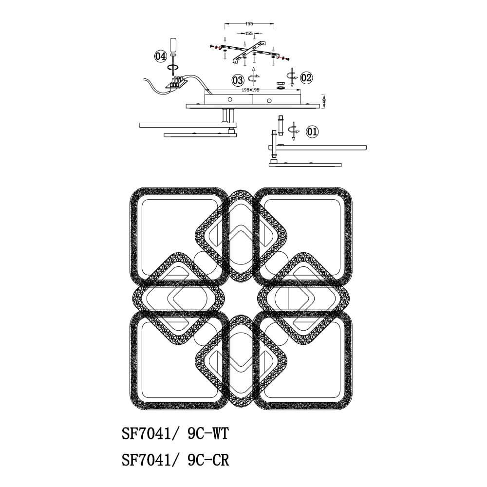 Потолочная светодиодная люстра Seven Fires Nettuno SF7041/9C-WT