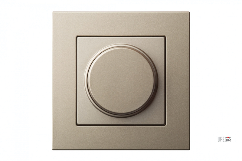 Светорегулятор светодиодный поворотный нажимной 100 Вт Liregus Epsilon 28-3081