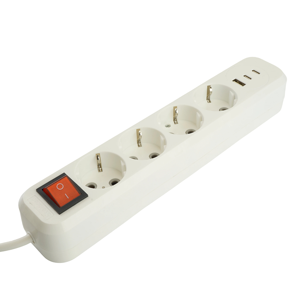 Удлинитель 4-местный с/з с выключателем Stekker Home HM071-41-03 50140