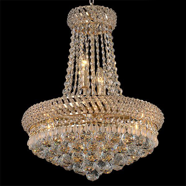 Подвесная люстра Eurosvet Clayton 10148/8 золото/прозрачный хрусталь Strotskis