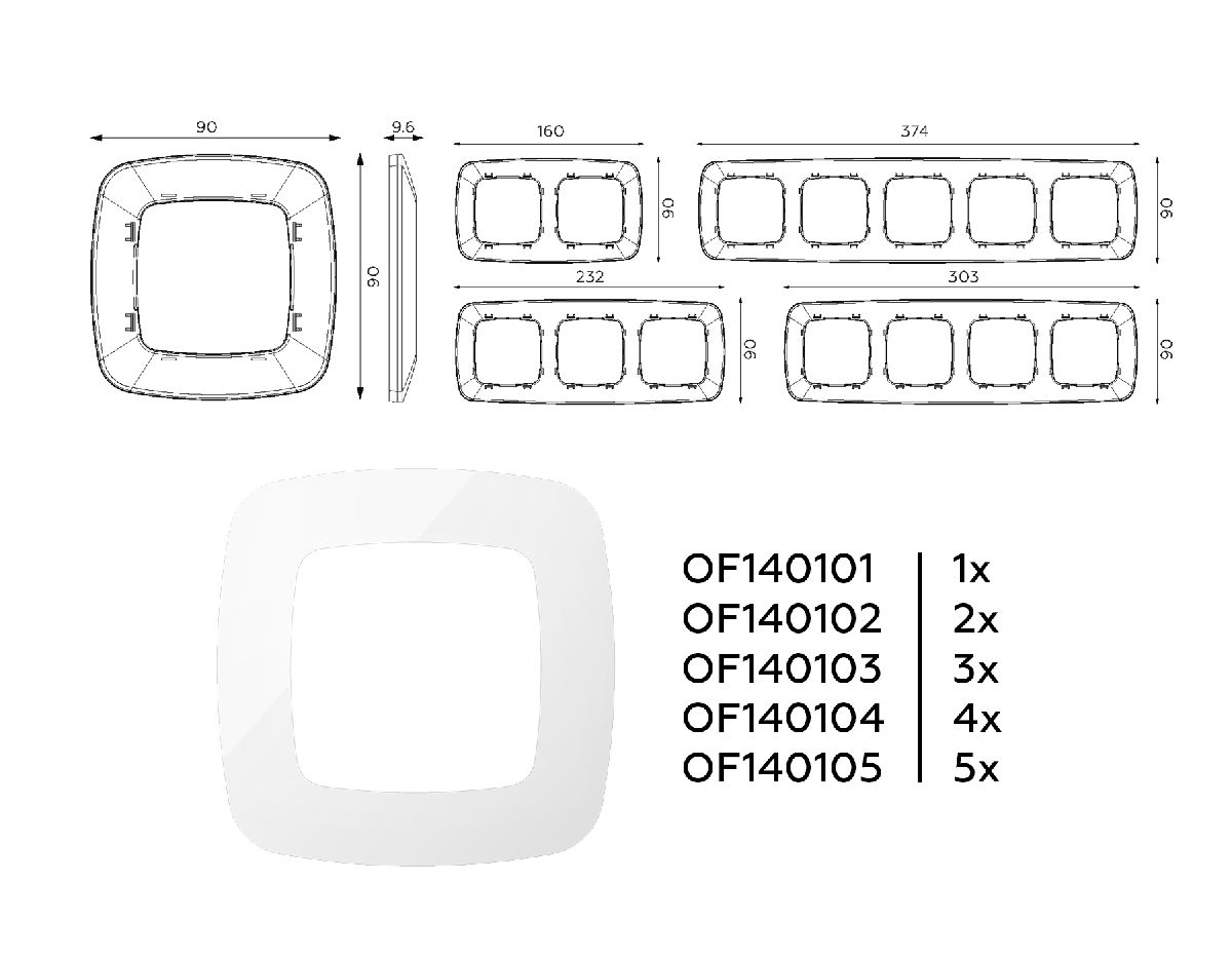 Рамка одноместная Ambrella Volt Ecta OF140101