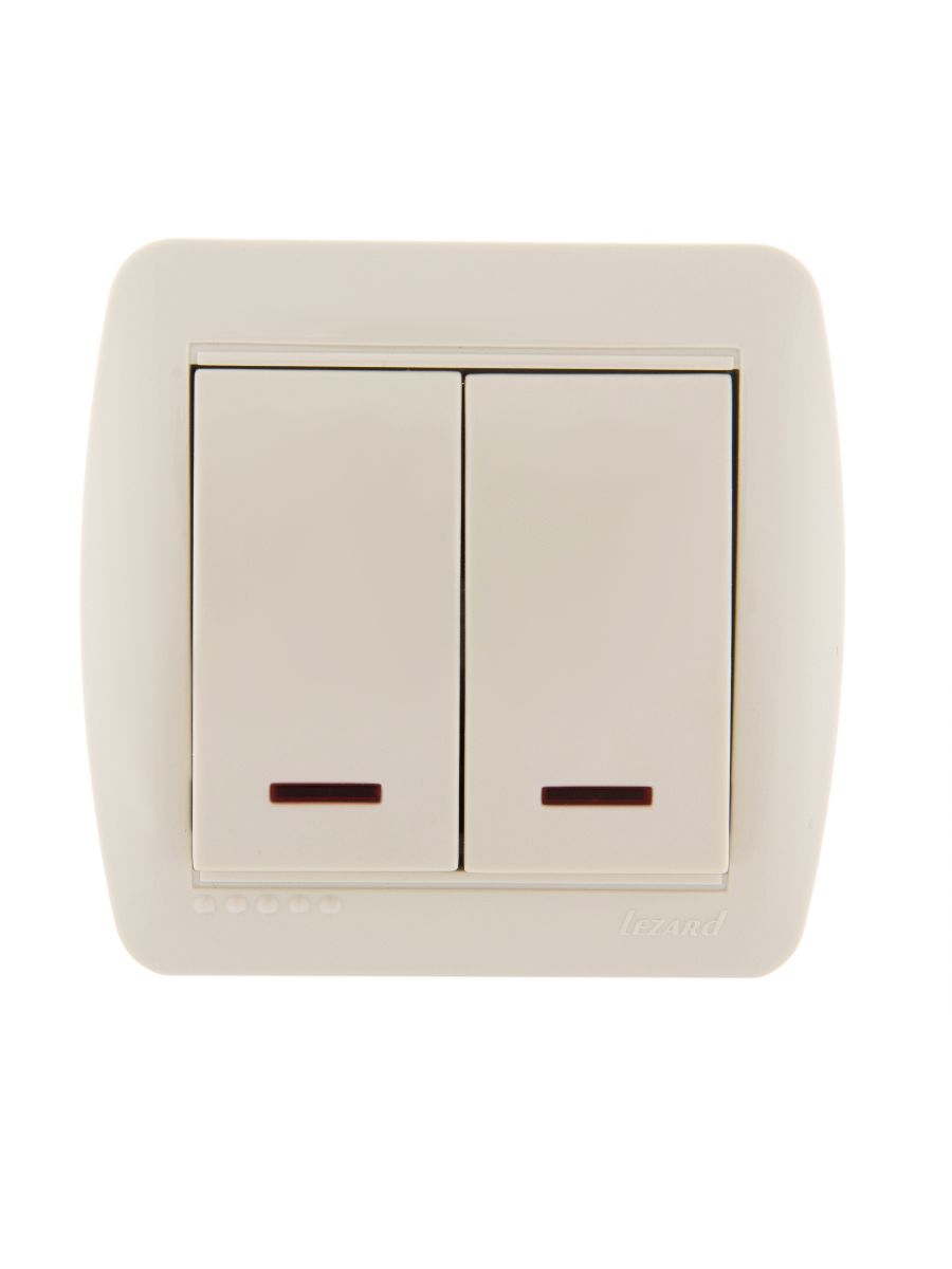 Выключатель двойной с подсветкой Lezard Demet 711-0300-112
