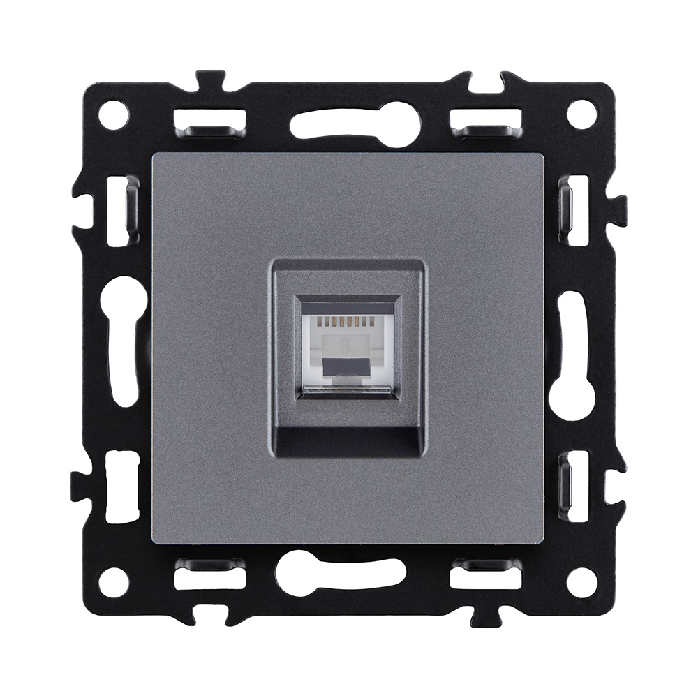 Розетка Ethernet RJ45 Cat.6, серый Kollinger Asthetik AS-017GY