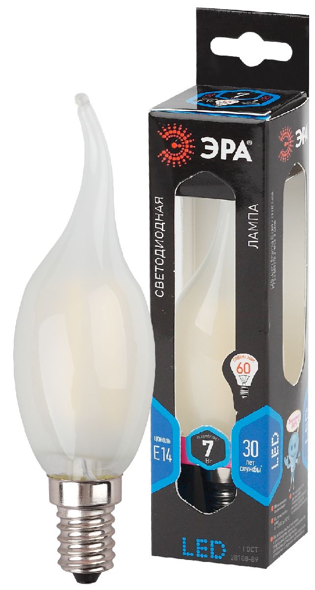 Лампа светодиодная Эра E14 7W 4000K F-LED BXS-7W-840-E14 frost Б0027955