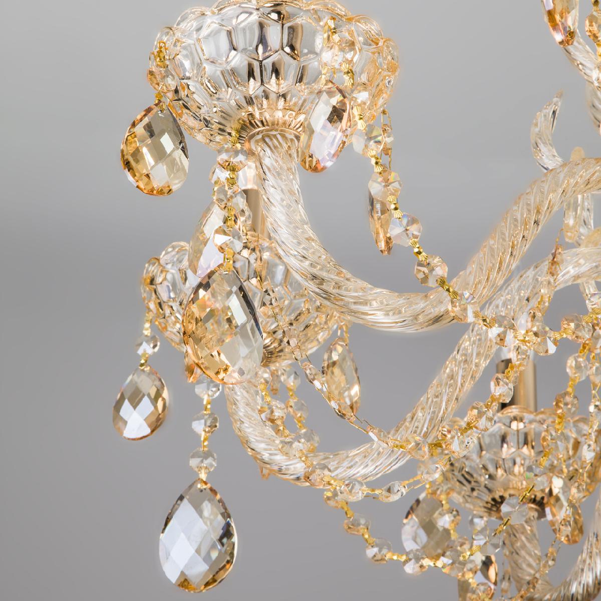 Подвесная люстра Eurosvet Alcedo 10097/8 золото/тонированный хрусталь Strotskis